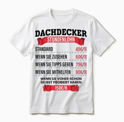 Dachdecker Stundenlohn Spruch Geschenk Für Dachdecker Und Männer Unisex T-Shirt - White