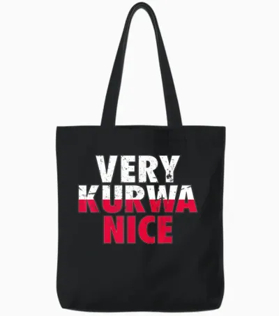 Very Kurwa Nice Polen Polska Polskie Eagle Tote Bags - Black