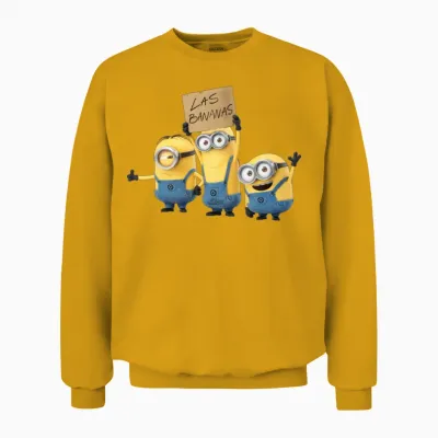 Minions Three Happy Minions with A Unisex Sweatshirt - Gold