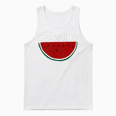 Palestine Mit Wassermelonen-Design in Flaggenfarben Unisex Tank Top - White