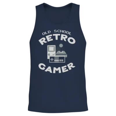 Old School Retro Gamer Unisex Tank Top - Navy