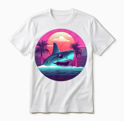 Shark Lovers Retro Style Unisex T-Shirt - White
