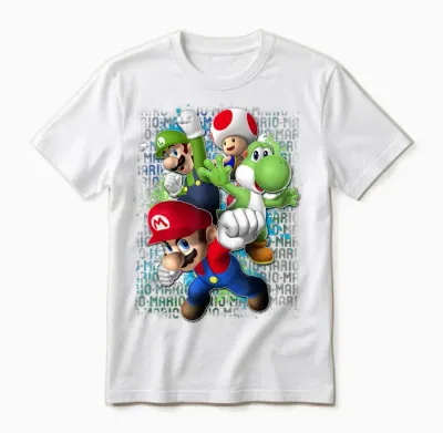 Nintendo Super Mario Luigi Paint Splatter Action Unisex T-Shirt - White