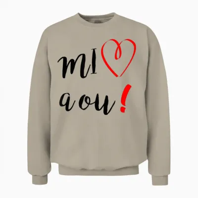Mi Aime a Ou 974 Ile De La Réunion Je T'aime You Creole Gift T-Shirt, White, S Unisex Sweatshirt - Sand