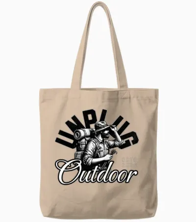 Unplug Outdoor Hiking Hike for a Hiker Tote Bags - Natural
