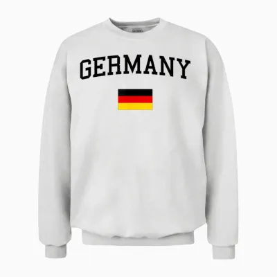 Deutschlandflagge Herren Damen Kinder Deutschland Unisex Sweatshirt - White