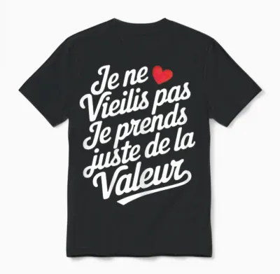 Je Ne Vieillis Pas T-Shirt Humour Birthday Gift Woman Unisex T-Shirt - Black