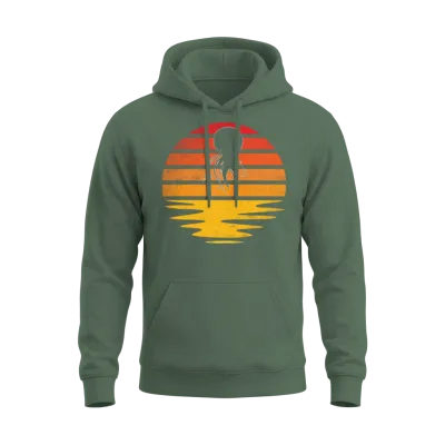 Jellyfish Retro Unisex Hoodie - Military Green