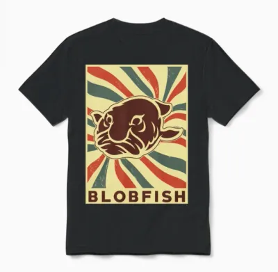 Blobfish Retro Vintage Unisex T-Shirt - Black