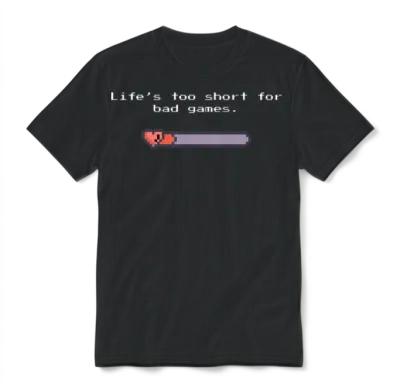 Life’s Too Short for Bad Games – Pixel Art Style Unisex T-Shirt - Black
