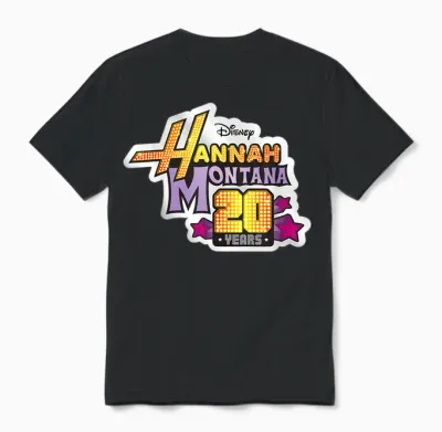 Disney Hannah Montana 20th Anniversary Official Logo Unisex T-Shirt - Black