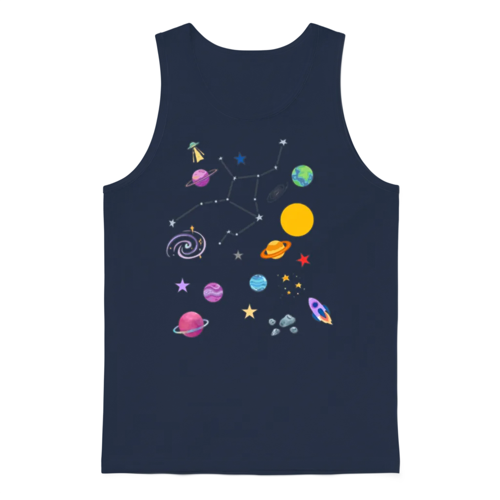 Space Unisex Tank Top - Navy