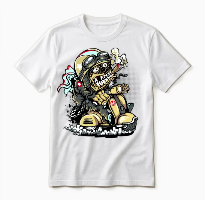 Scooter Funny Unisex T-Shirt in White