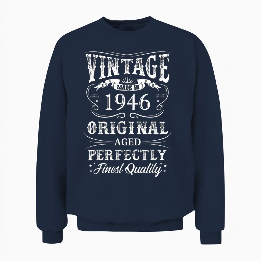 Millésime 1946 Légendaire Depuis 1946 Unisex Sweatshirt in Navy