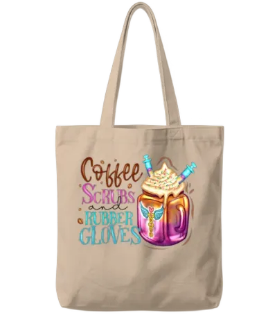 Fueled by Coffee & Compassion – Nurse Life Tote Bags - Natural