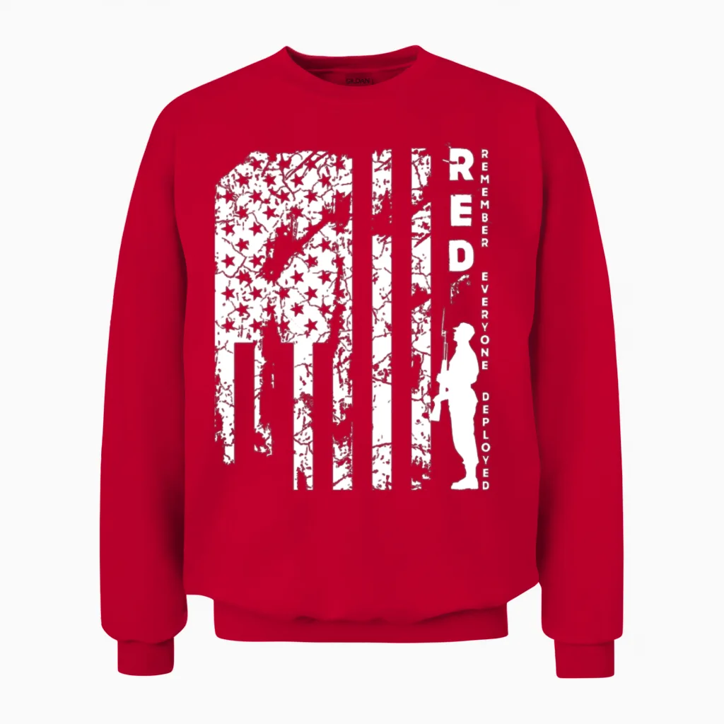 Deployed Red Friday Unisex Sweatshirt in Red