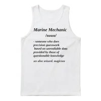 Funny Marine Mechanics Quote Motorboat Mechanic Unisex Tank Top - White – 1