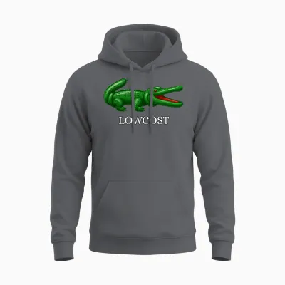 Lowcost Humour De Croco-Dile Unisex Hoodie - Charcoal