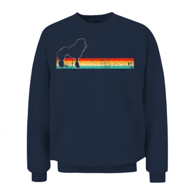 Poodle Retro Unisex Sweatshirt - Navy