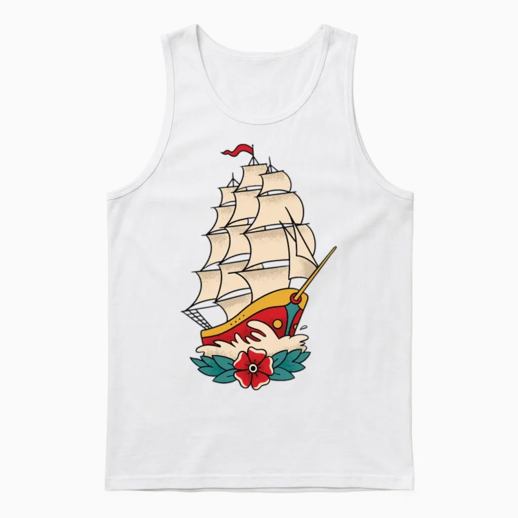 Old Retro Boat Sailing Old Retro Boat Sailing Insp Unisex Tank Top - White