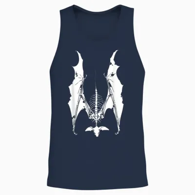 Grunge Horror Bat Pastel Goth Gothic Creepy Weirdcore Punk Unisex Tank Top - Navy