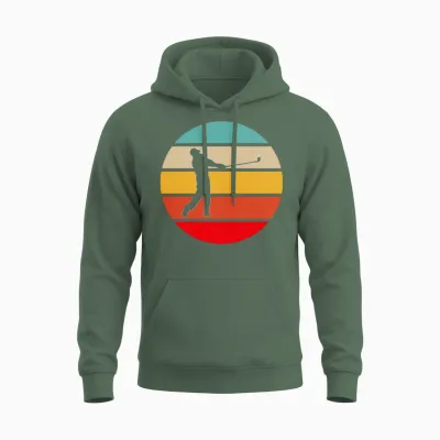 Golf Retro Unisex Hoodie - Military Green