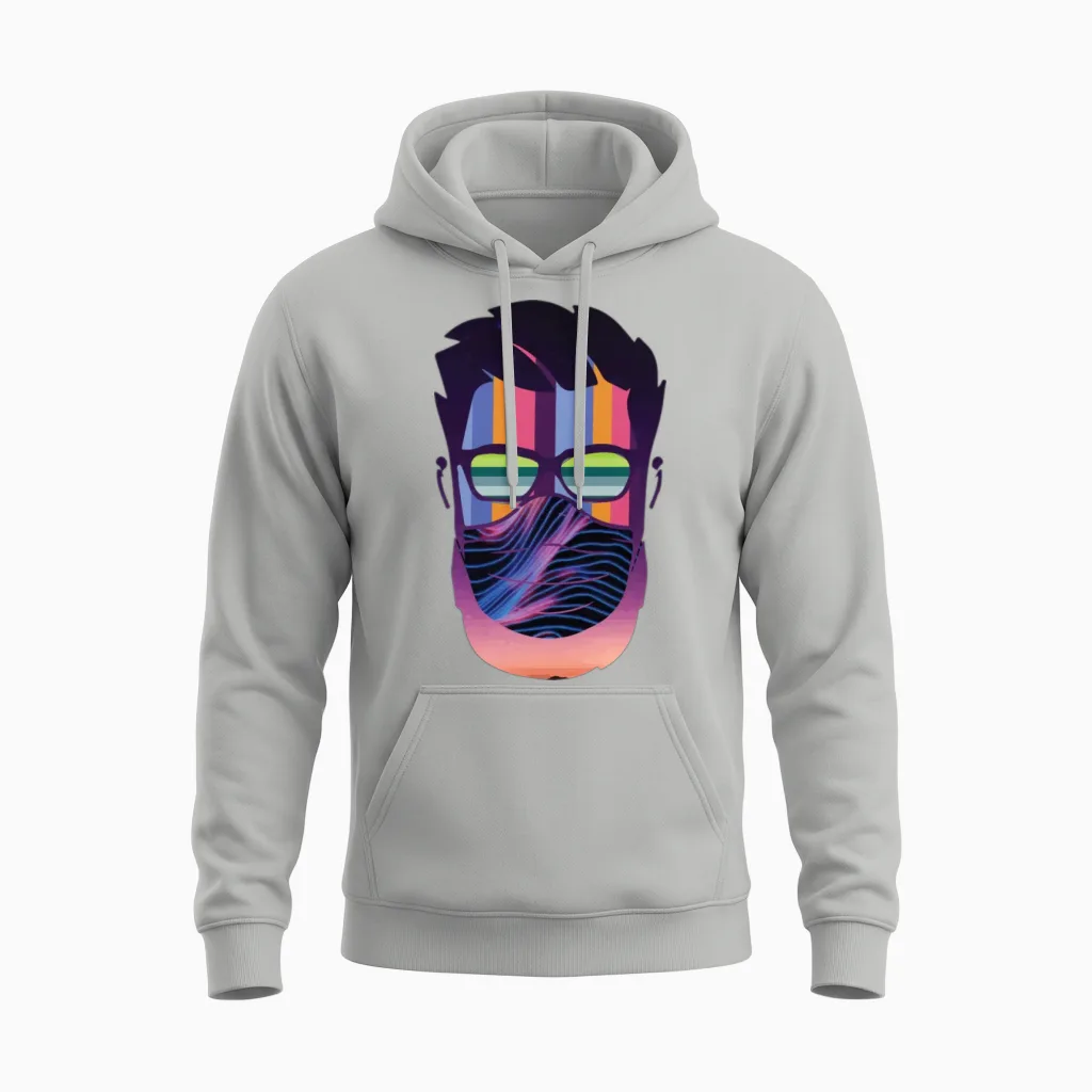 Gaming Retro Mask Man Unisex Hoodie - Ash