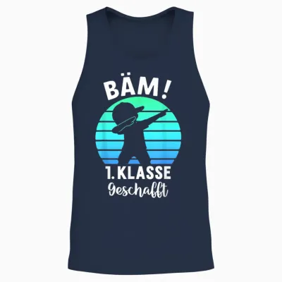 Bäm 1. Klasse Geschafft 2025 Abschluss 1. Klasse Unisex Tank Top - Navy