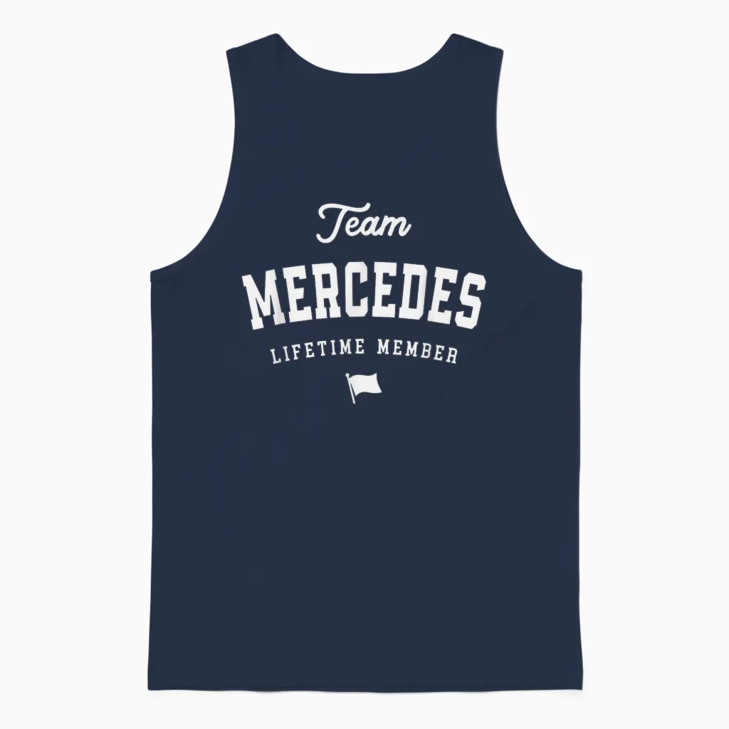 Mercedes Funny Name Mercedes Lifetime Unisex Tank Top in Navy