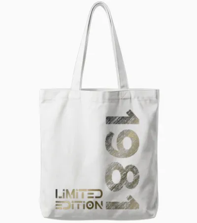 Limited Edition Vintage 1981 Man Woman 42nd Birthday T-Shirt, Black Tote Bags - White