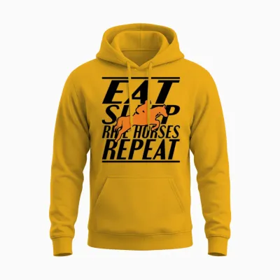 Eat Sleep Horses Unisex Hoodie - Gold
