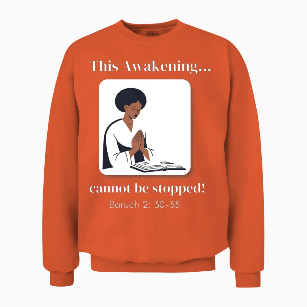This Awakening Hebrew Israelite Women's Design Unisex Sweatshirt in Orange
