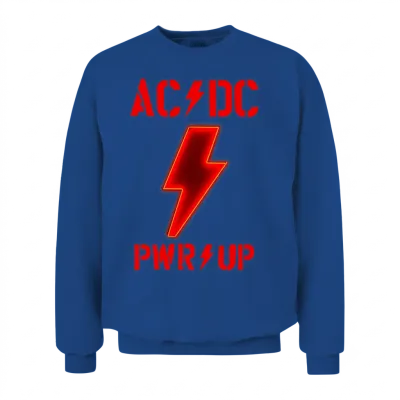 Ac/dc Logo Design with Power Up Tracks Backprint Unisex Sweatshirt - Royal