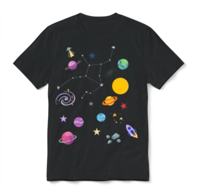 Space Unisex T-Shirt - Black