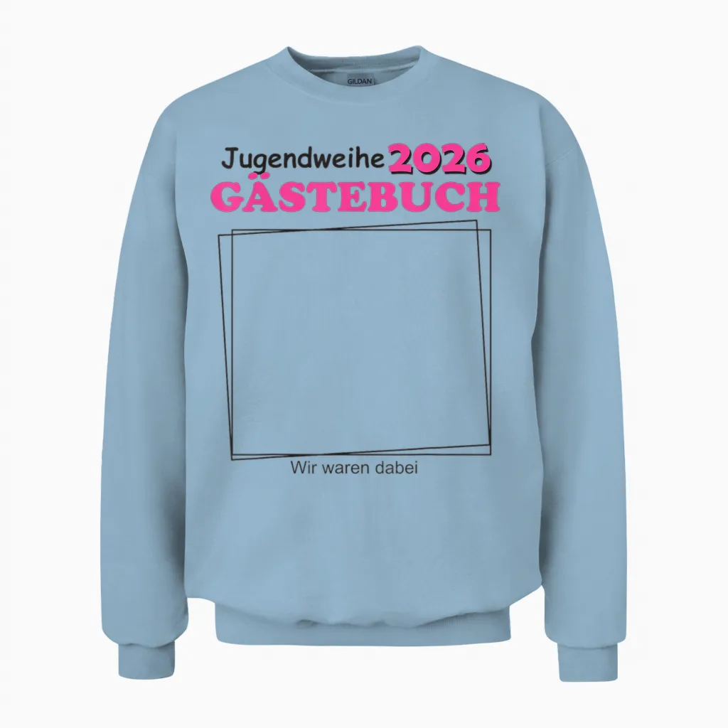 Jugendweihe 2026 Gästebuch Für Jugendliche Jungen Unisex Sweatshirt in Light Blue