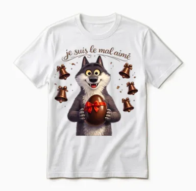 Le Loup Le Mal Aimé Easter Egg and Bells Chocolate Unisex T-Shirt - White
