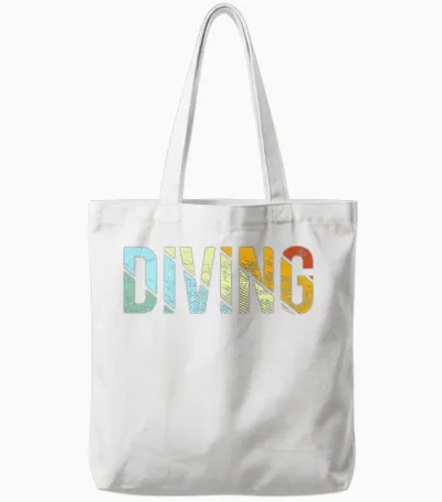 Diving Retro Tote Bags - White