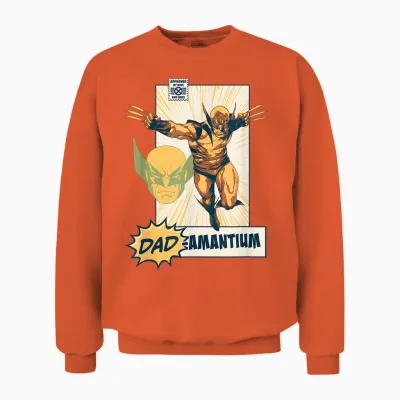 Marvel X-Men Wolverine Dad-Amantium Father's Day Retro Unisex Sweatshirt - Orange