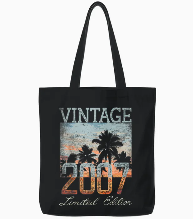Vintage 2007 Limited Edition 18th Birthday 18 Year Old Gifts Tote Bags in Black