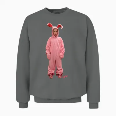 A Christmas Story Ralphie Pink Bunny Pink Nightmare Unisex Sweatshirt - Graphite Heather