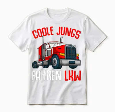 Coole Jungs Fahren Lkw Fahrer Trucker Kinder Jungen Unisex T-Shirt - White