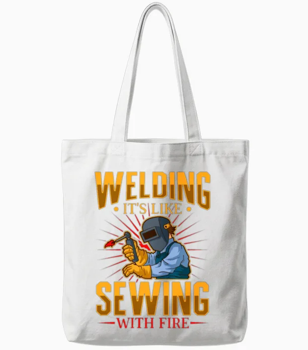 Welder Funny Funny Welding Gift Tote Bags in White