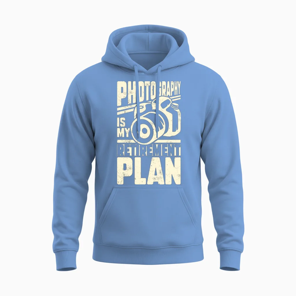 Photography Is My Retirement Plan Unisex Hoodie in Carolina Blue