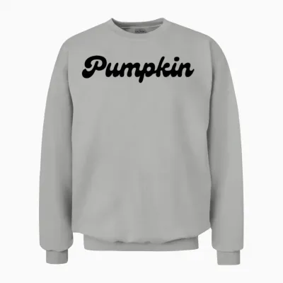 Pumpkin Retro Style Letters Unisex Sweatshirt - Ash