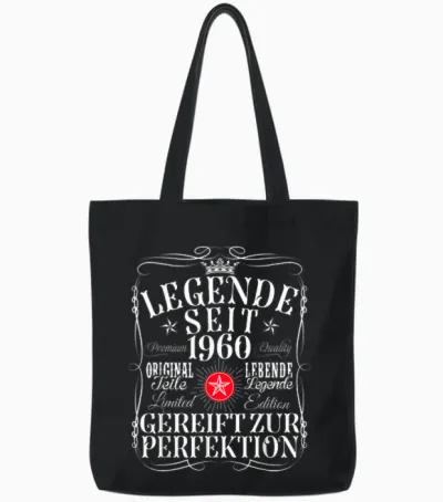66. Geburtstag Mann Frau 66 Jahre 1960 Deko Lustig Geschenk Tote Bags - Black