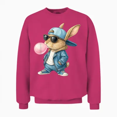 Cooler Hase Osterhase Bunny Kaninchen Kinder Jungen Ostern Unisex Sweatshirt - Heliconia