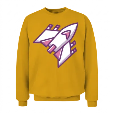 Classic Retro Game Spaceship Unisex Sweatshirt - Gold