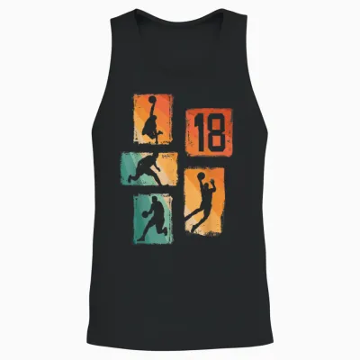 18e Anniversaire Garçon Joueur De Basket-Ball 18 Ans Unisex Tank Top - Black