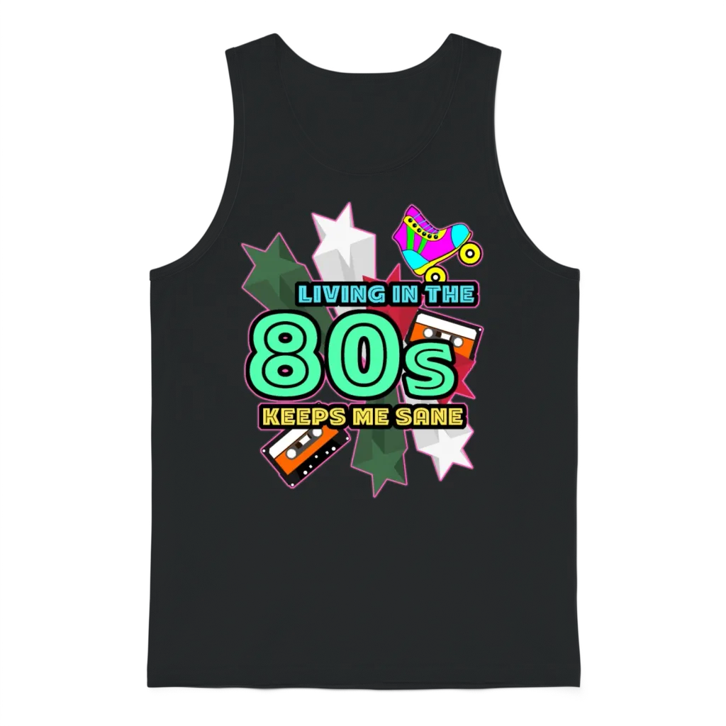 1980 80s Retro Unisex Tank Top - Black