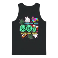 1980 80s Retro Unisex Tank Top - Black – 1